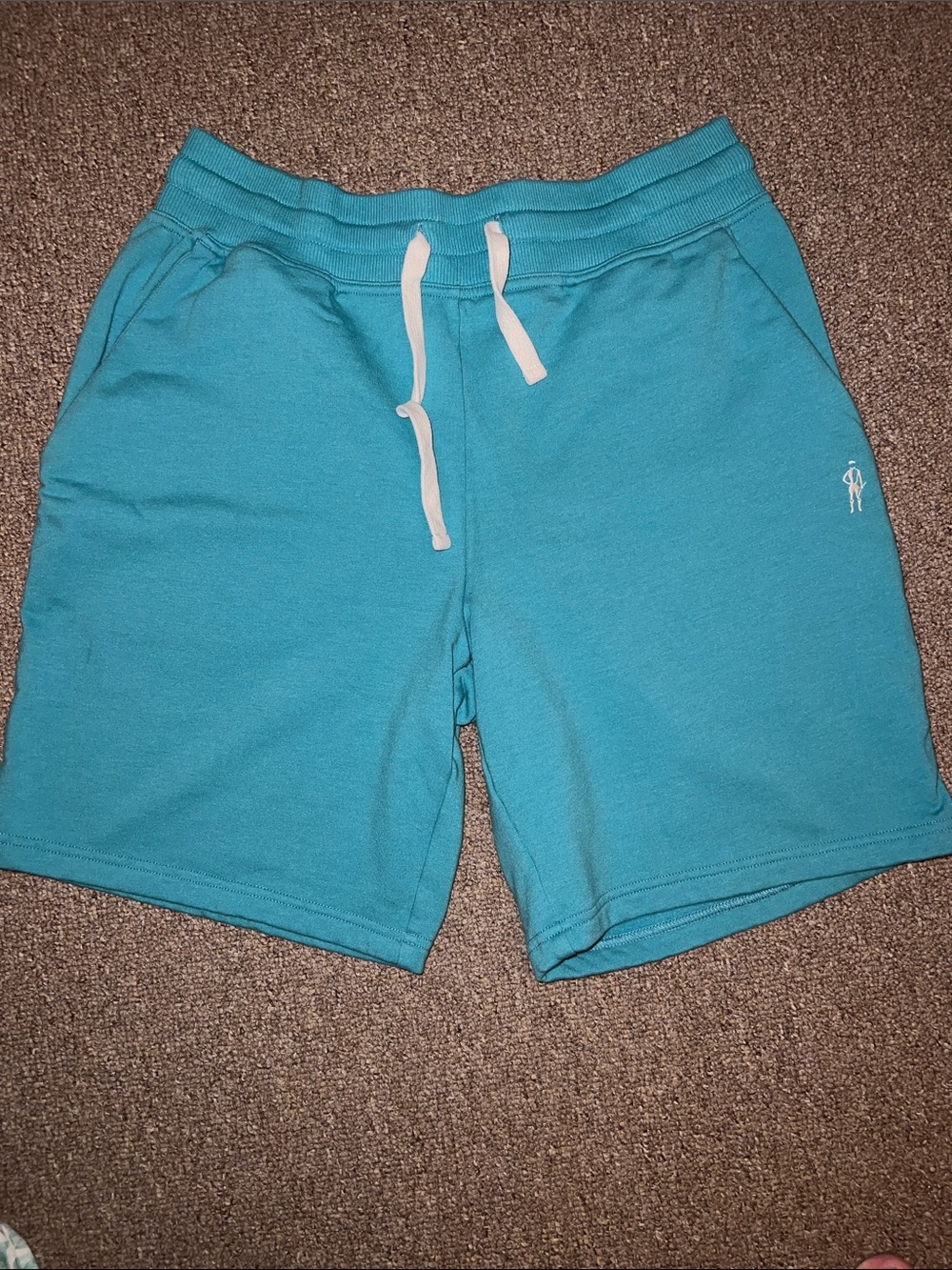 Jockey Teal Athletic Drawstring Shorts with White Tie